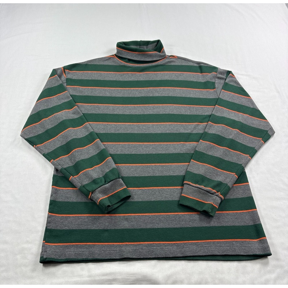 Vintage GAP Sweater Mens Large Striped Turtleneck Lightweight Pullover USA Made